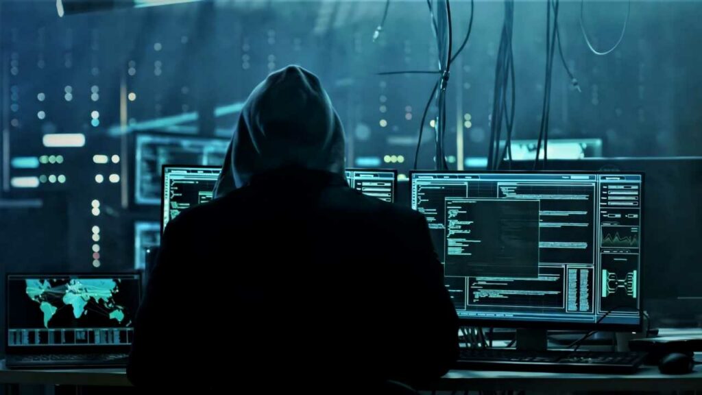 Hacker stealing cryptocurrencies