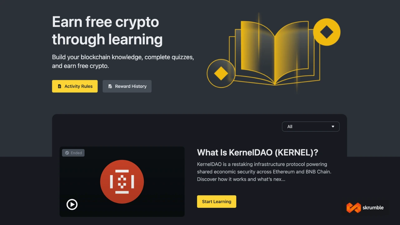 Binance Learn and Earn section